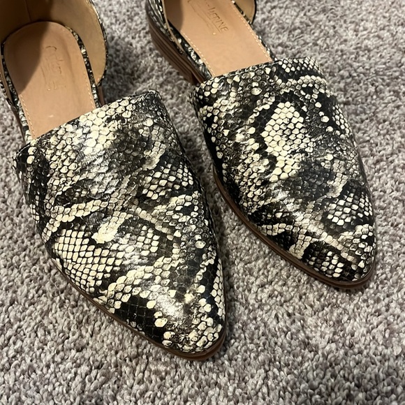 Catherine Malandrino Alaney Snakeskin D’Orsay Flats Size 8 - Picture 6 of 7